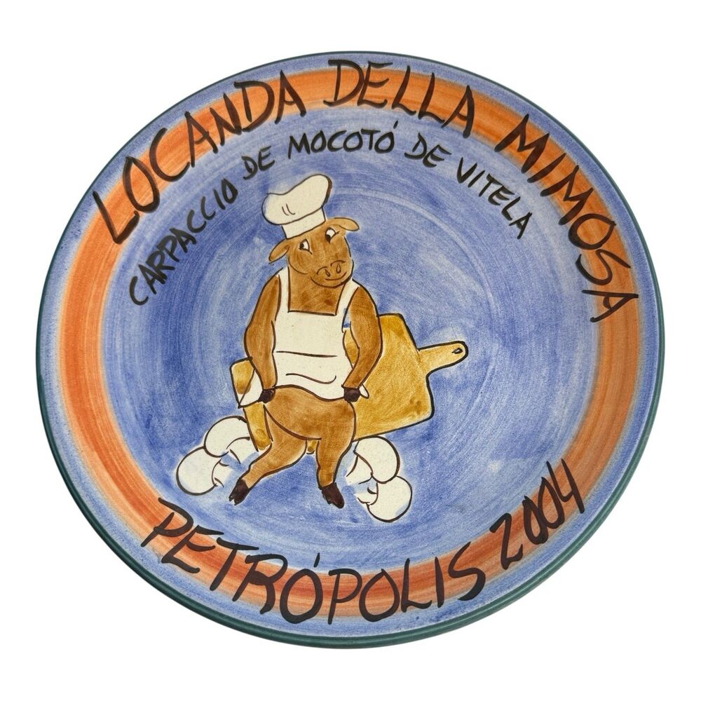 Locanda Della Mimosa Collectible Round Restaurant Plate Petropolis Brazil 10in
